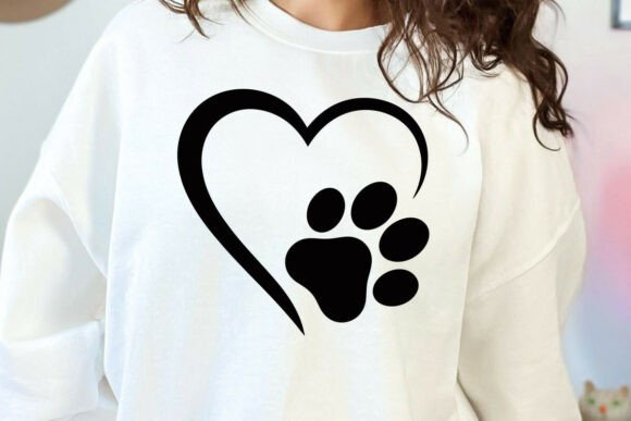 Download Paw Print Heart SVG: T-Shirt Design - Design Collection