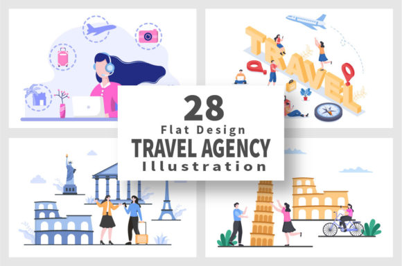 Download 28 Travel Agency Around the World Vector - Agency Collection