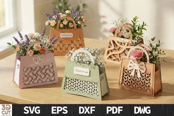 Download Floral Handbag Flower Box Bundle SVG - Box Collection