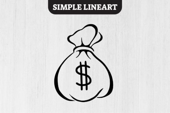 Download Simple Lineart Vector - Bag of Money - Premium Bundle